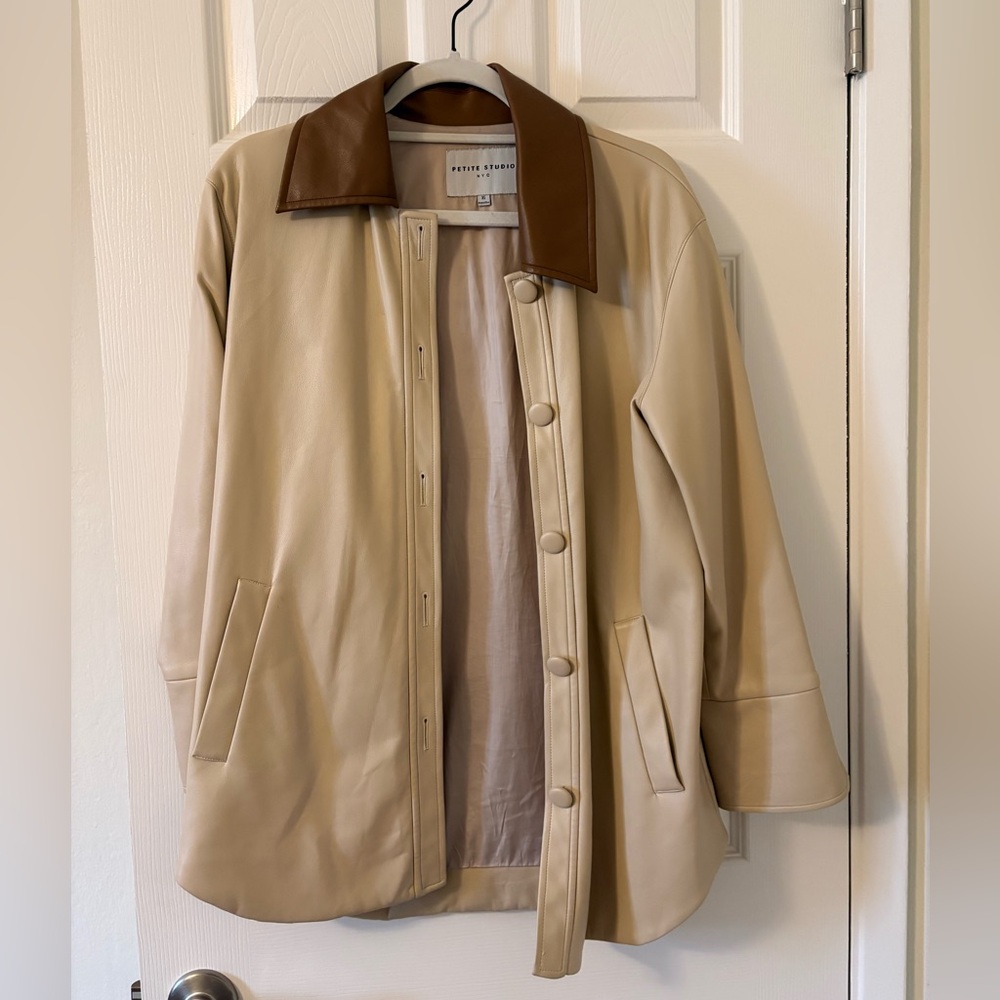 Petite Studio Vegan Leather Coat